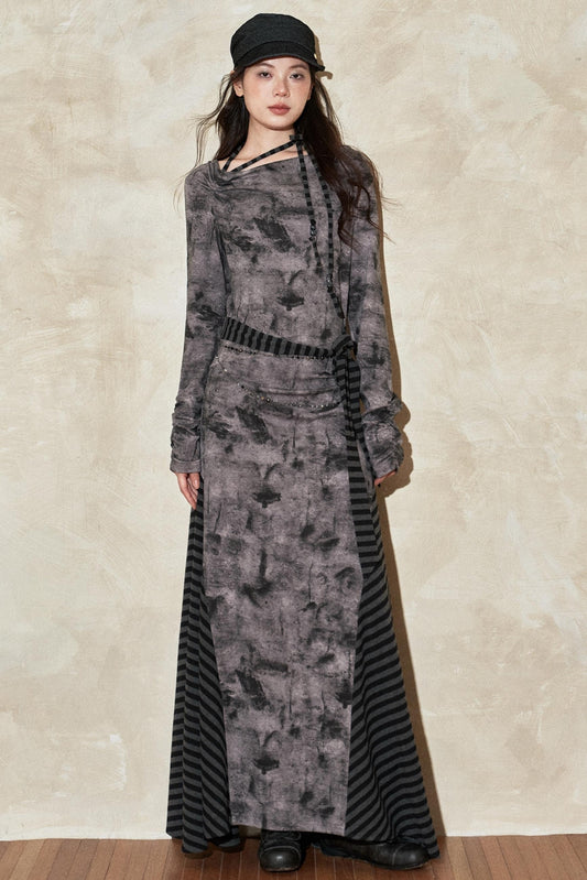 Gradient Patchwork Romantic Dress