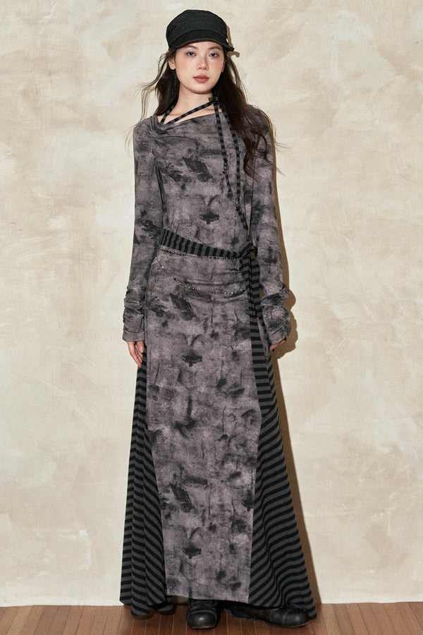 Gradient Patchwork Romantic Dress