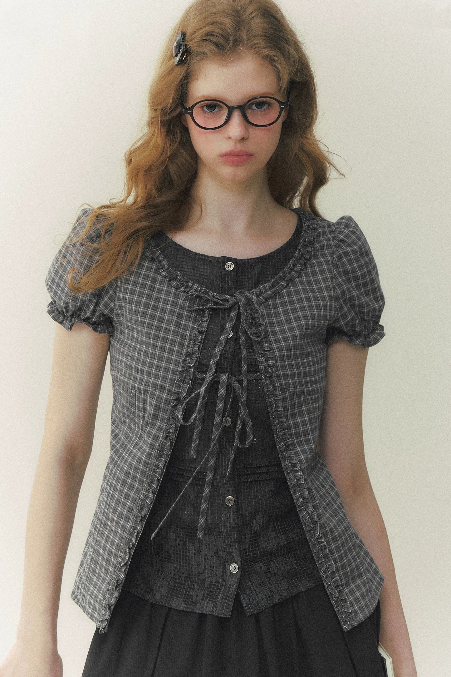 Preppy Fake Two-Piece Blouse