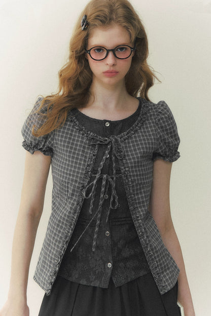 Preppy Fake Two-Piece Blouse