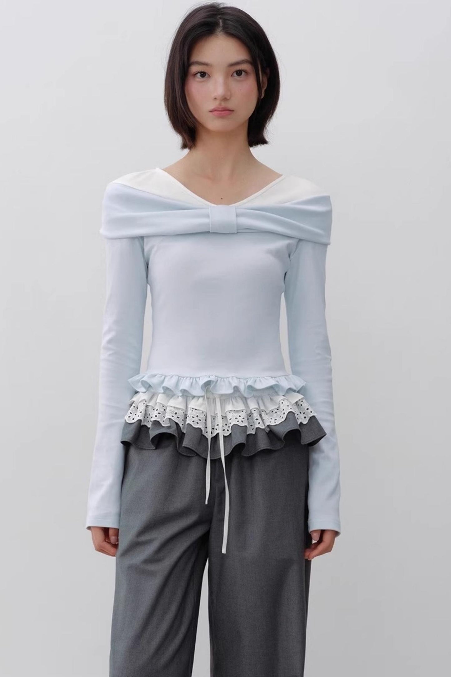 Cherry Blossom Bow Sleeve T-Shirt