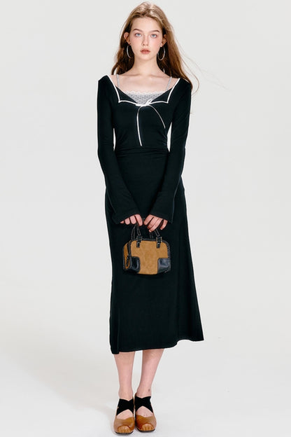 Black Knit Maxi Dress