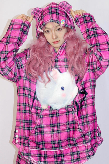 Pink Bunny Hooded Top