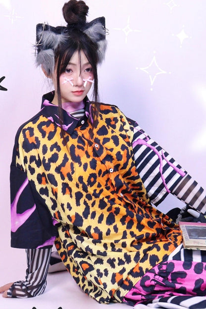 Leopard Gal Short-Sleeved Shirt