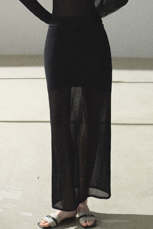 Old Money Lyocell Spliced Skirt