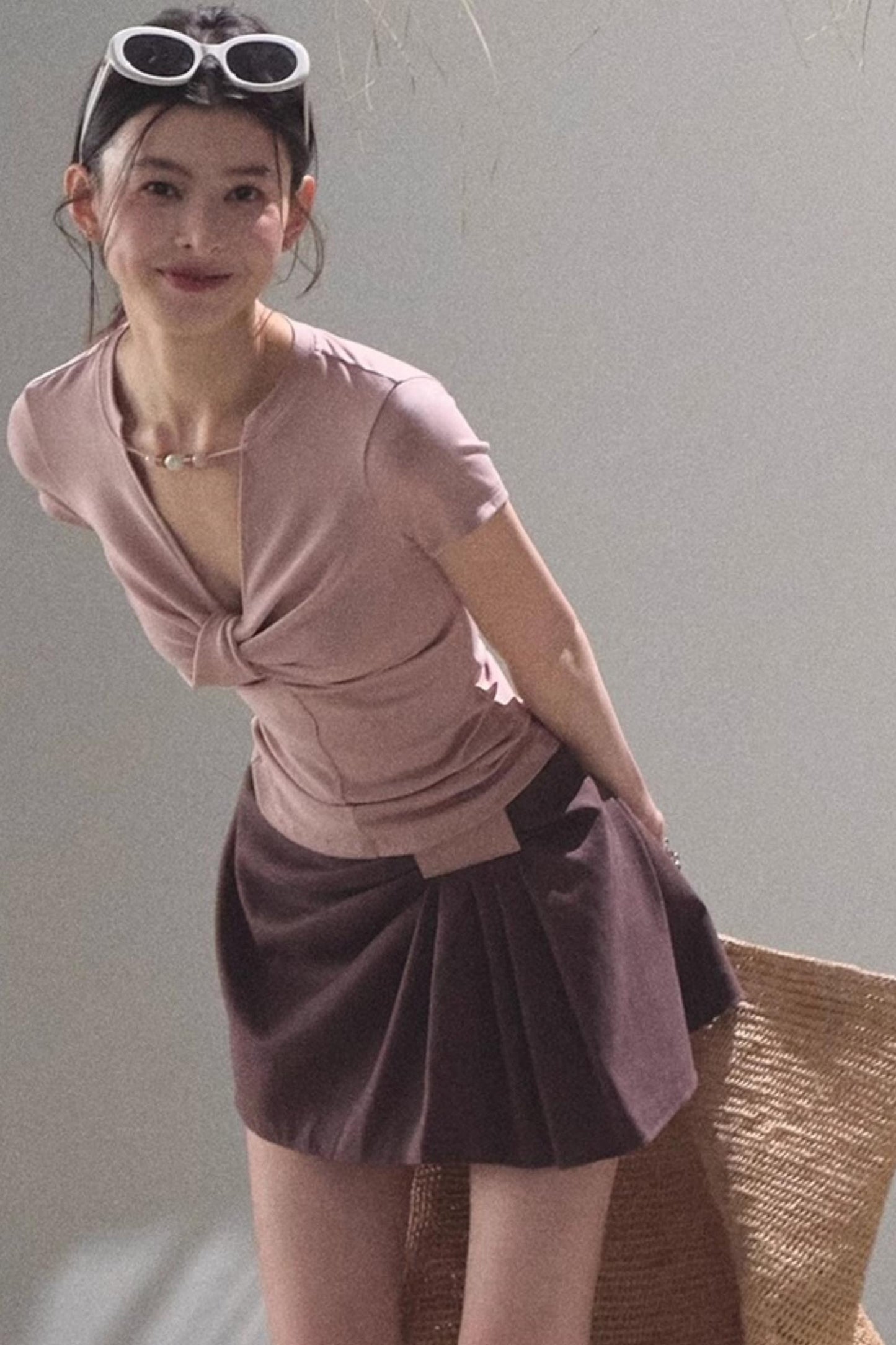 V-Neck Beaded T-Shirt