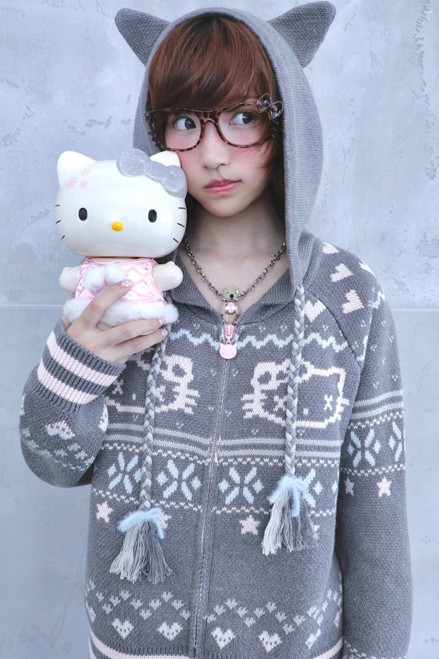 Ghost Ancient Cat Ear Hooded Jacket