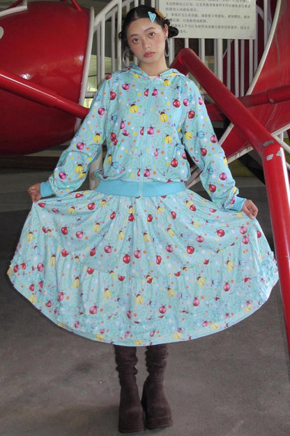 Autumn Beetle Blue Sweatshirt & Skirt Set-Up