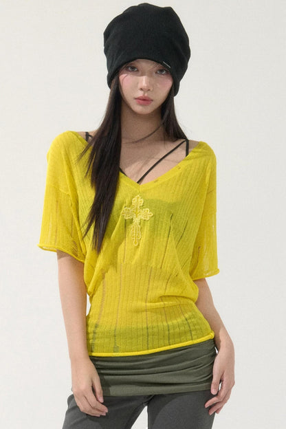 Batwing Sleeve Knit Top
