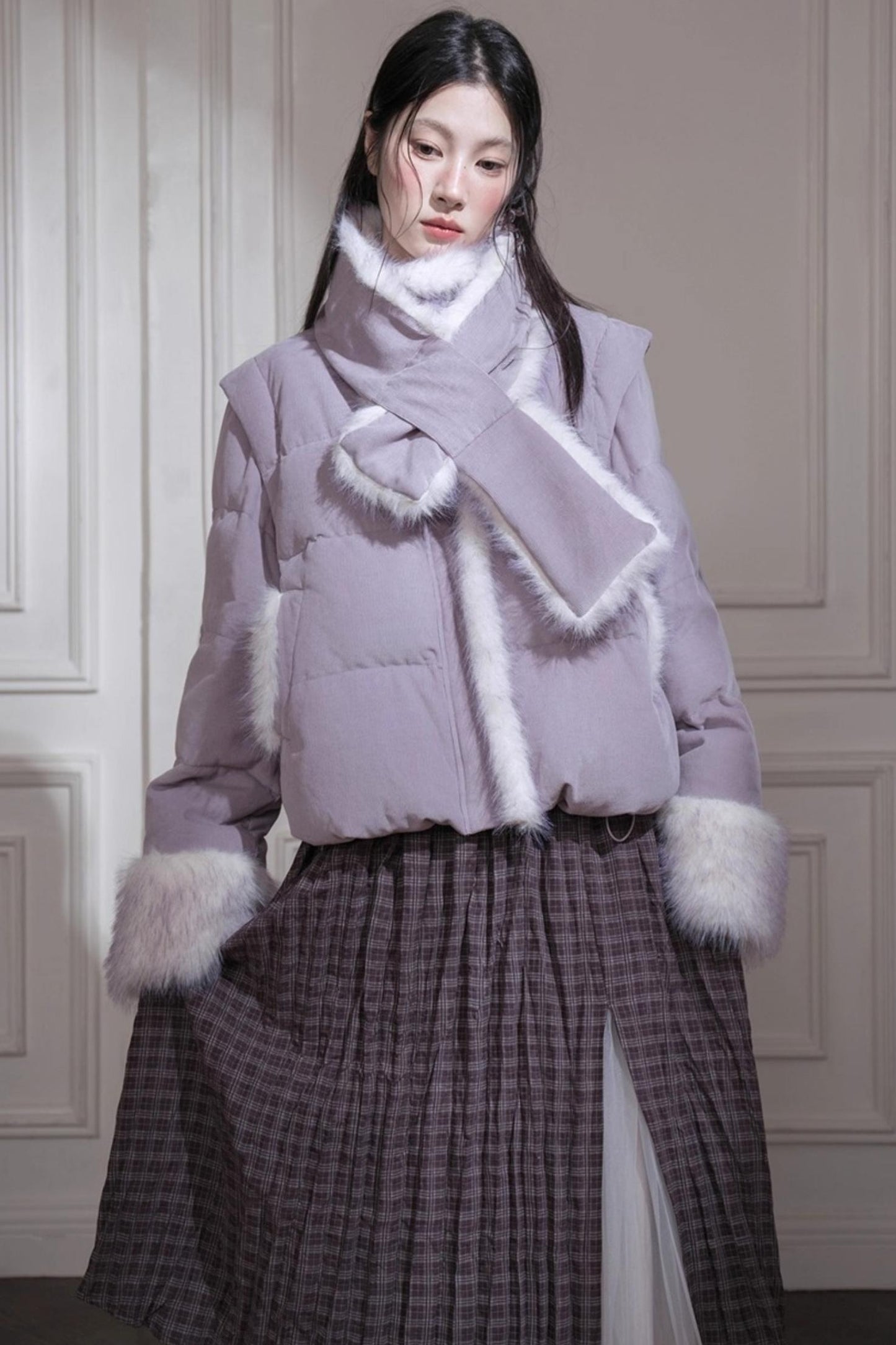 Romantic Pleated Plaid Skirt