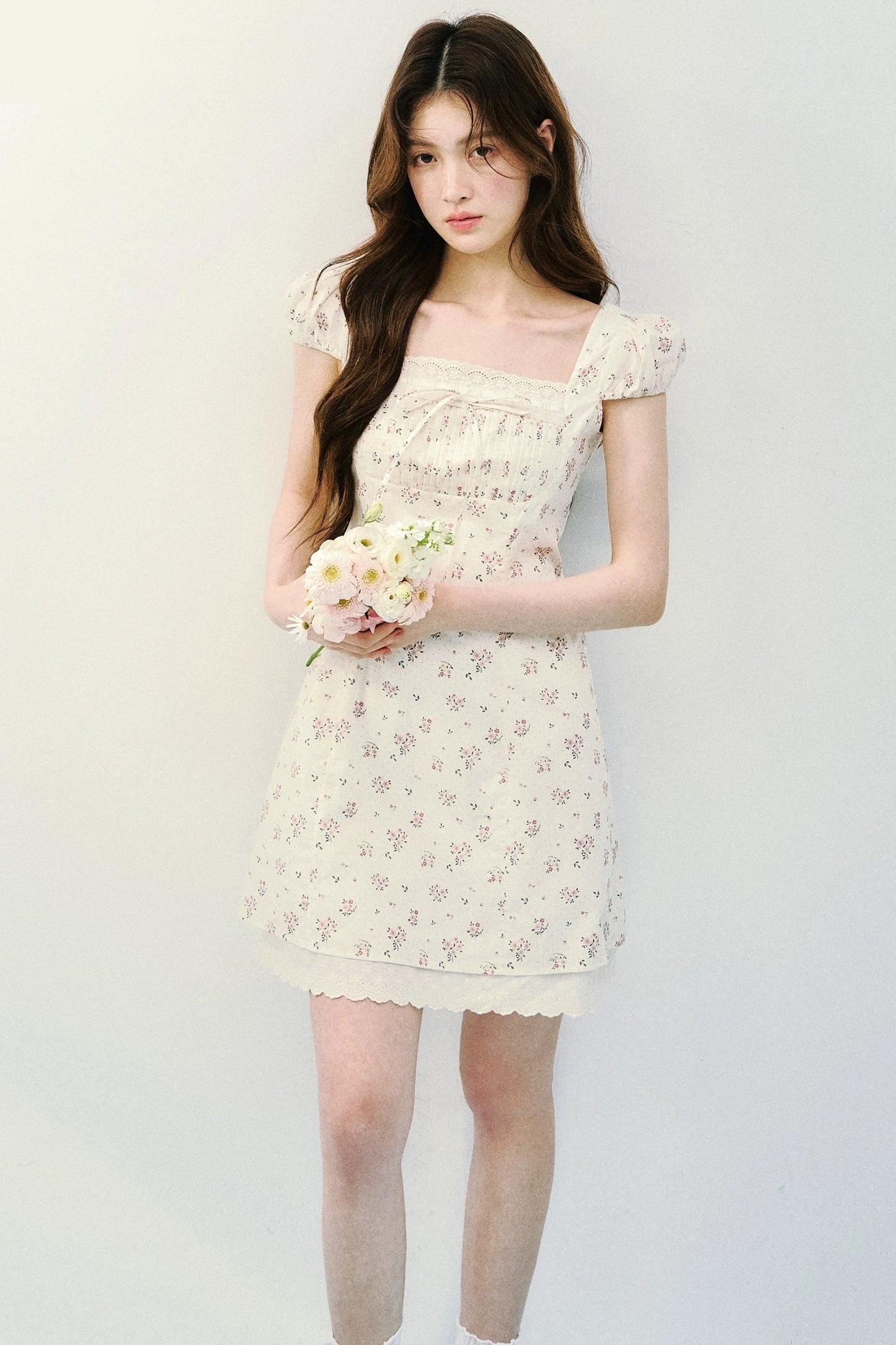 Floral Polka Dot A-Line Dress