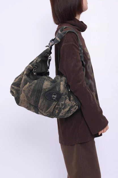 Vintage Denim Patchwork Bag