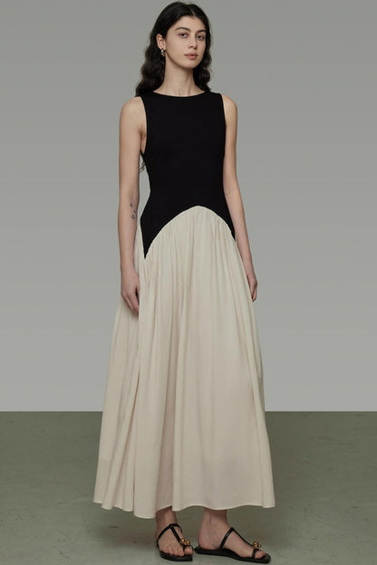 Colorblock Sleeveless Maxi Dress