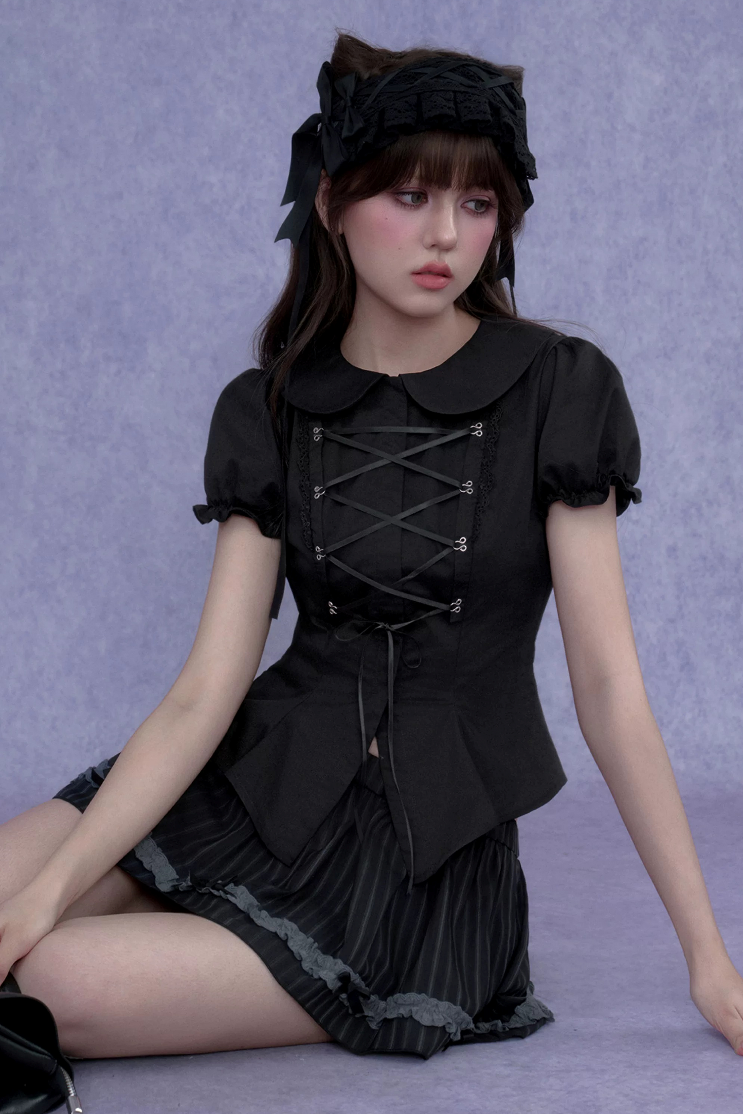 Dark Princess Puff Sleeve Blouse Set-Up