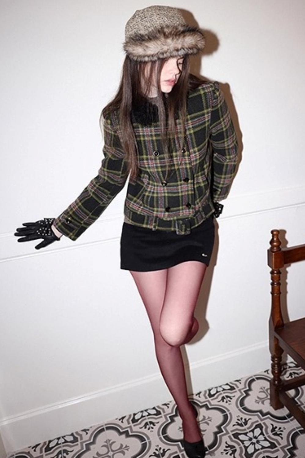 Retro Woolen A-Line Skirt