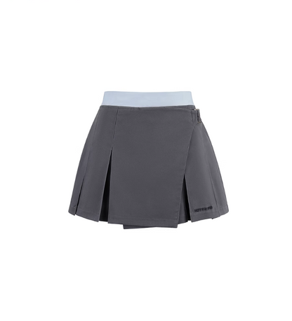 Modern Style Gray Pleated Skirt