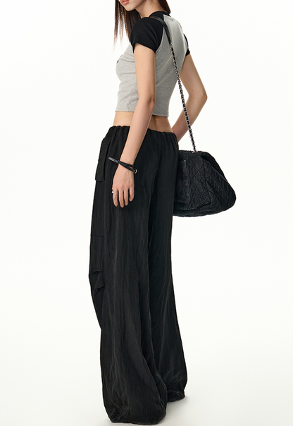 Pocket Design Wide Loose Pants