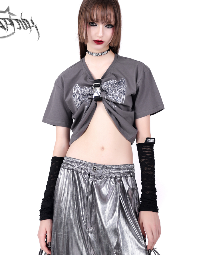 Ribbon Arrangement T-Shirt & Gloves Set