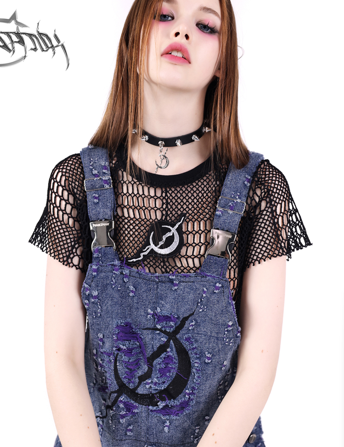 Mesh Design Short Rock T-Shirt