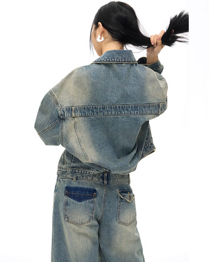 Oversized Washed Denim Jacket