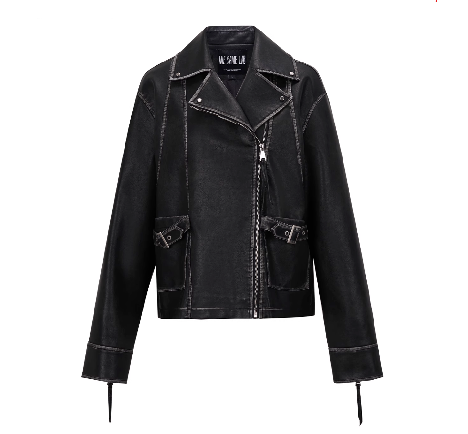 Matte Leather Biker Jacket