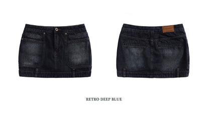 Denim half-body skirt