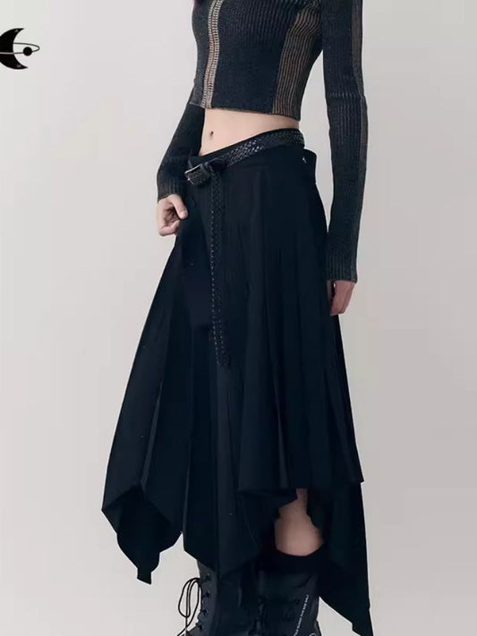 Irregular Mid-length Pleated Half-body Skirt