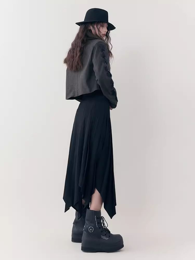 Irregular Mid-length Pleated Half-body Skirt