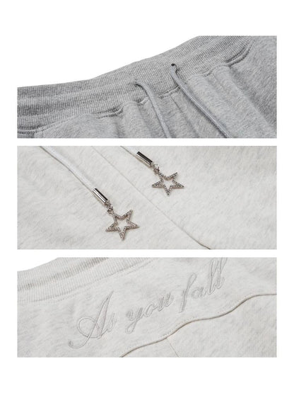 Star cap rope embroidered micro pants