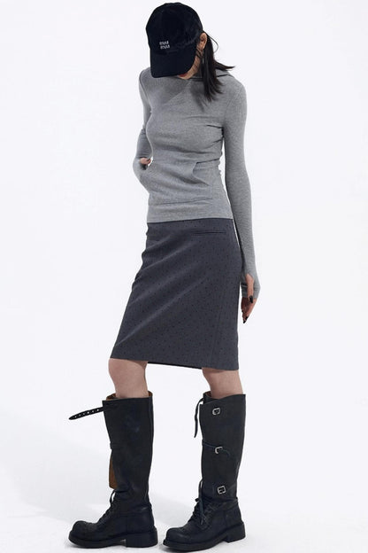 Gray Hooded Winter Sweater