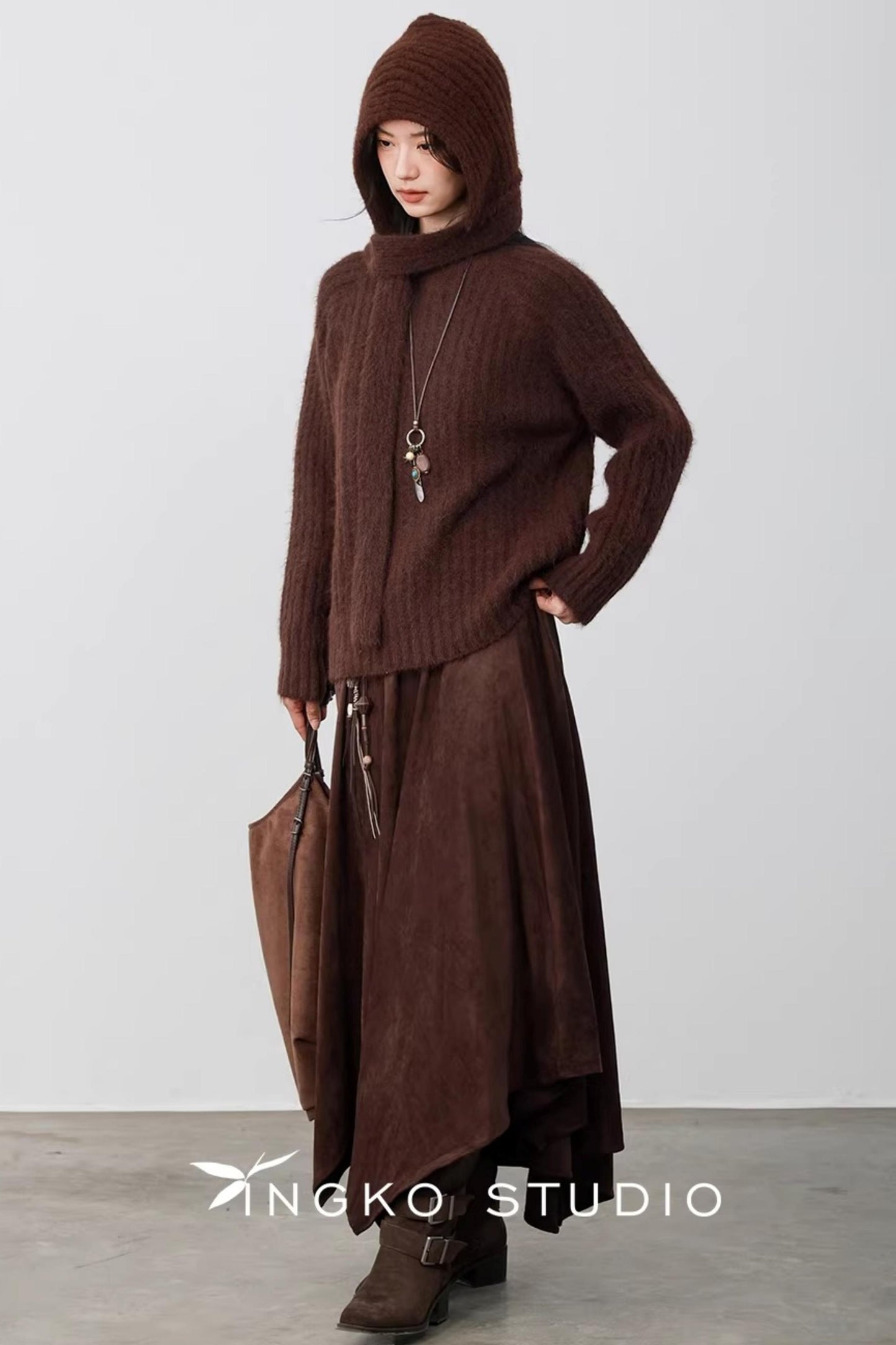 Hollow Cocoa Hood Sweater