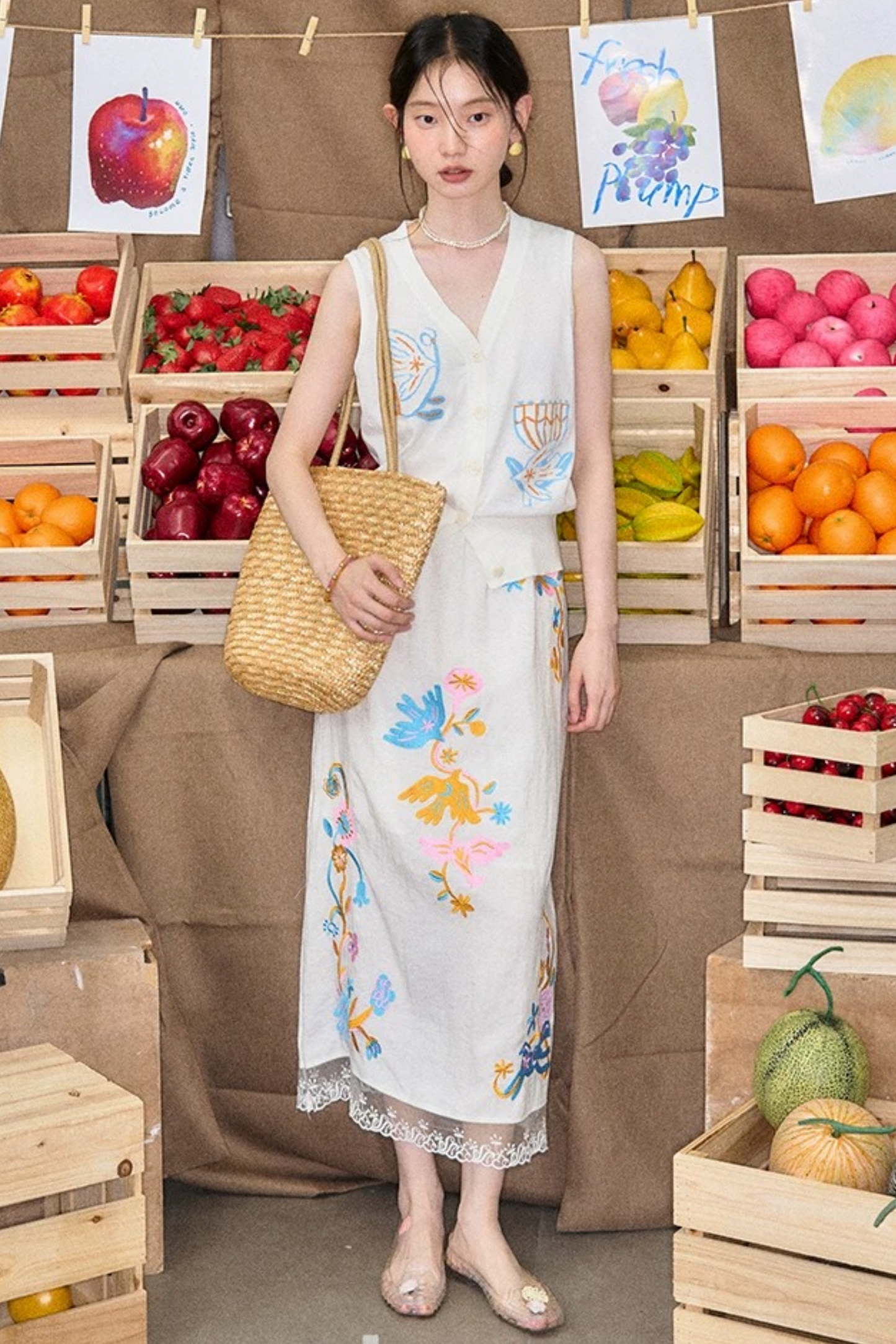 Pony Embroidery Cotton Linen Set-Up