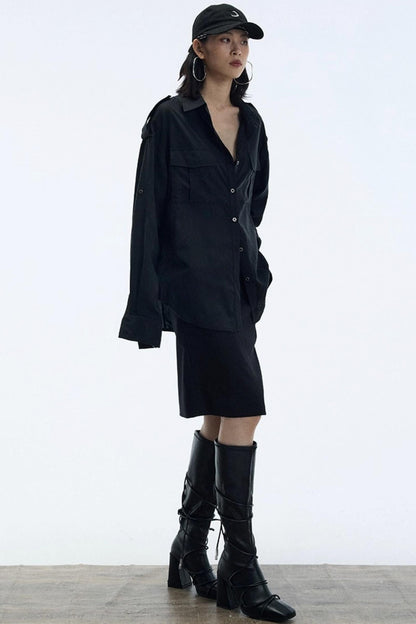 Minimalist Straight Suit Skirt