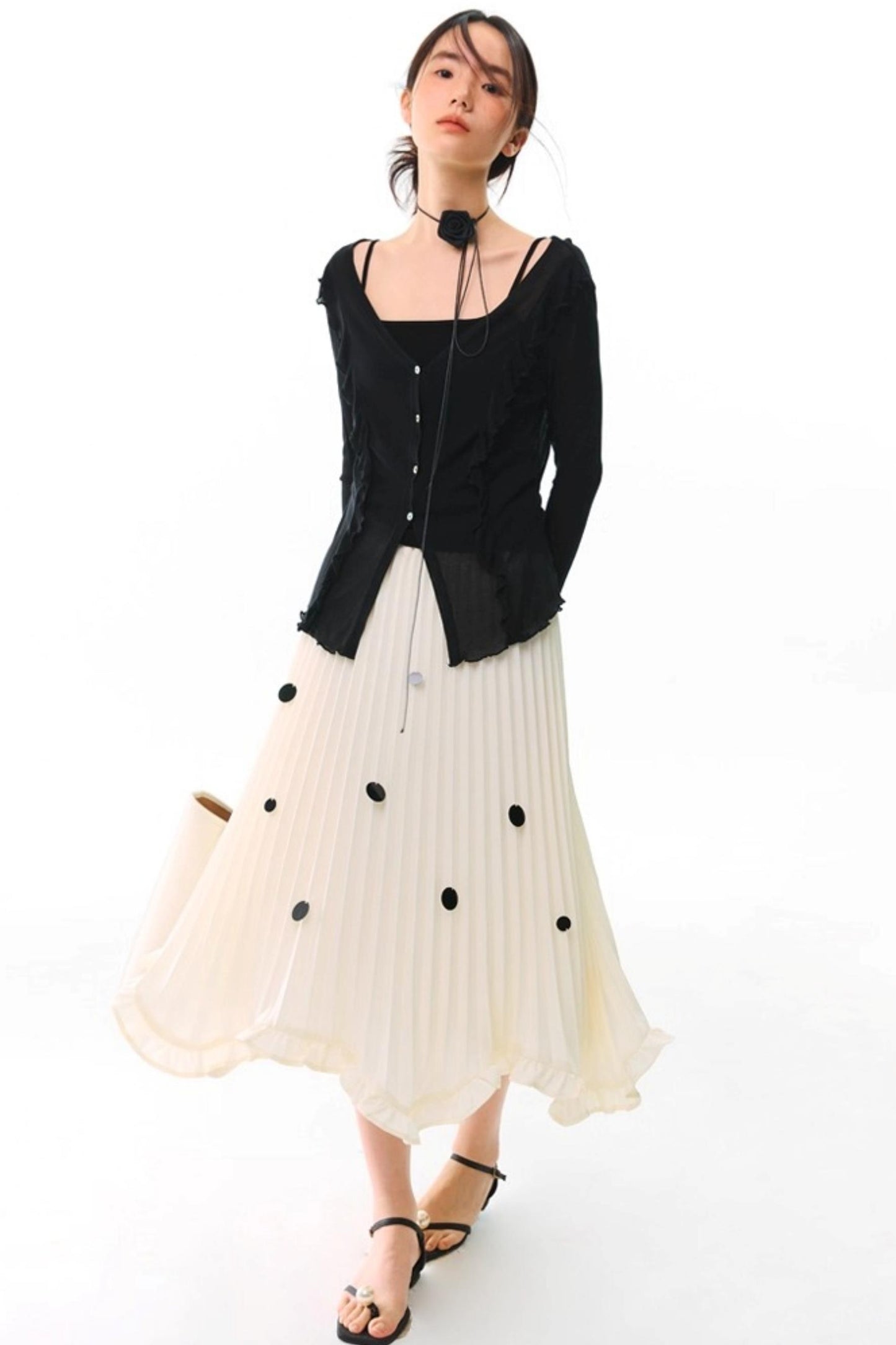 Soft Silhouette Bell Sleeve Knit Cardigan