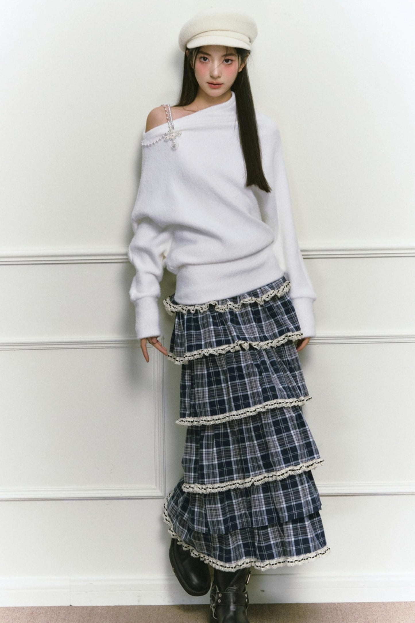 White Foaminck Slouch Sweater