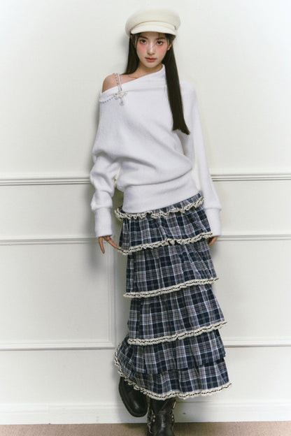 White Foaminck Slouch Sweater