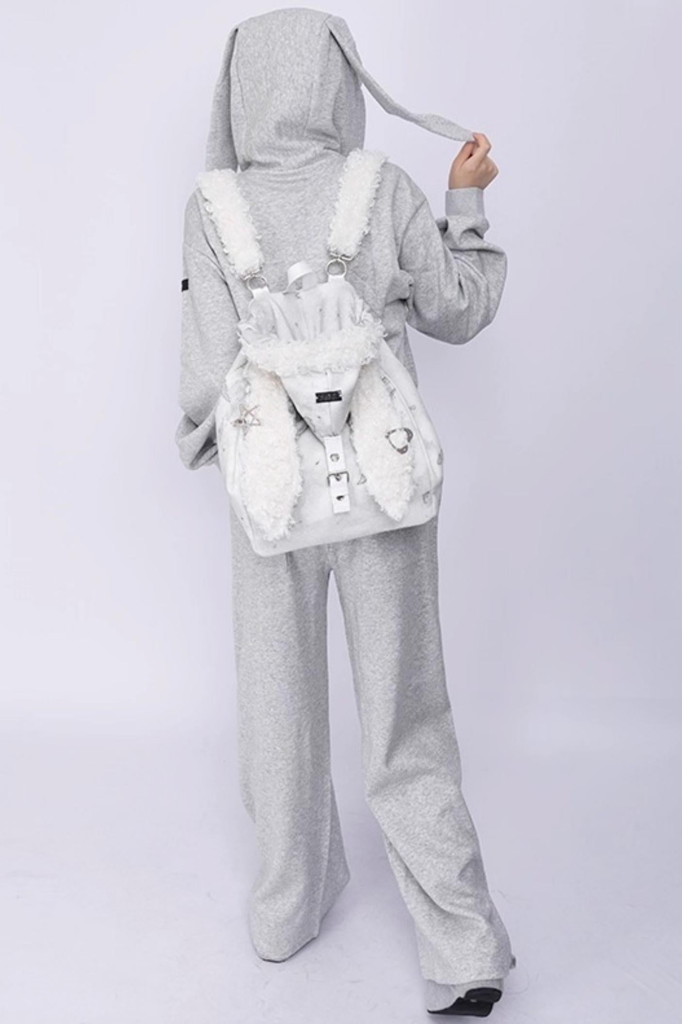 Cute Furry Rabbit Ears Backpack