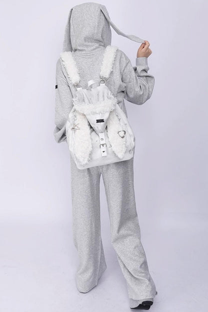 Cute Furry Rabbit Ears Backpack