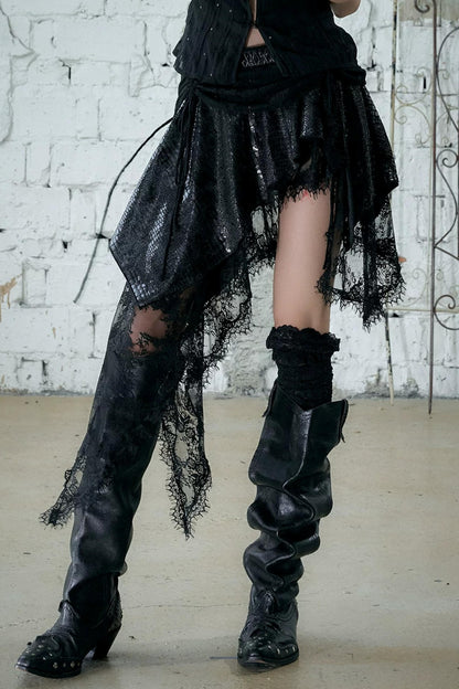 Baroque Velvet Lace Skirt