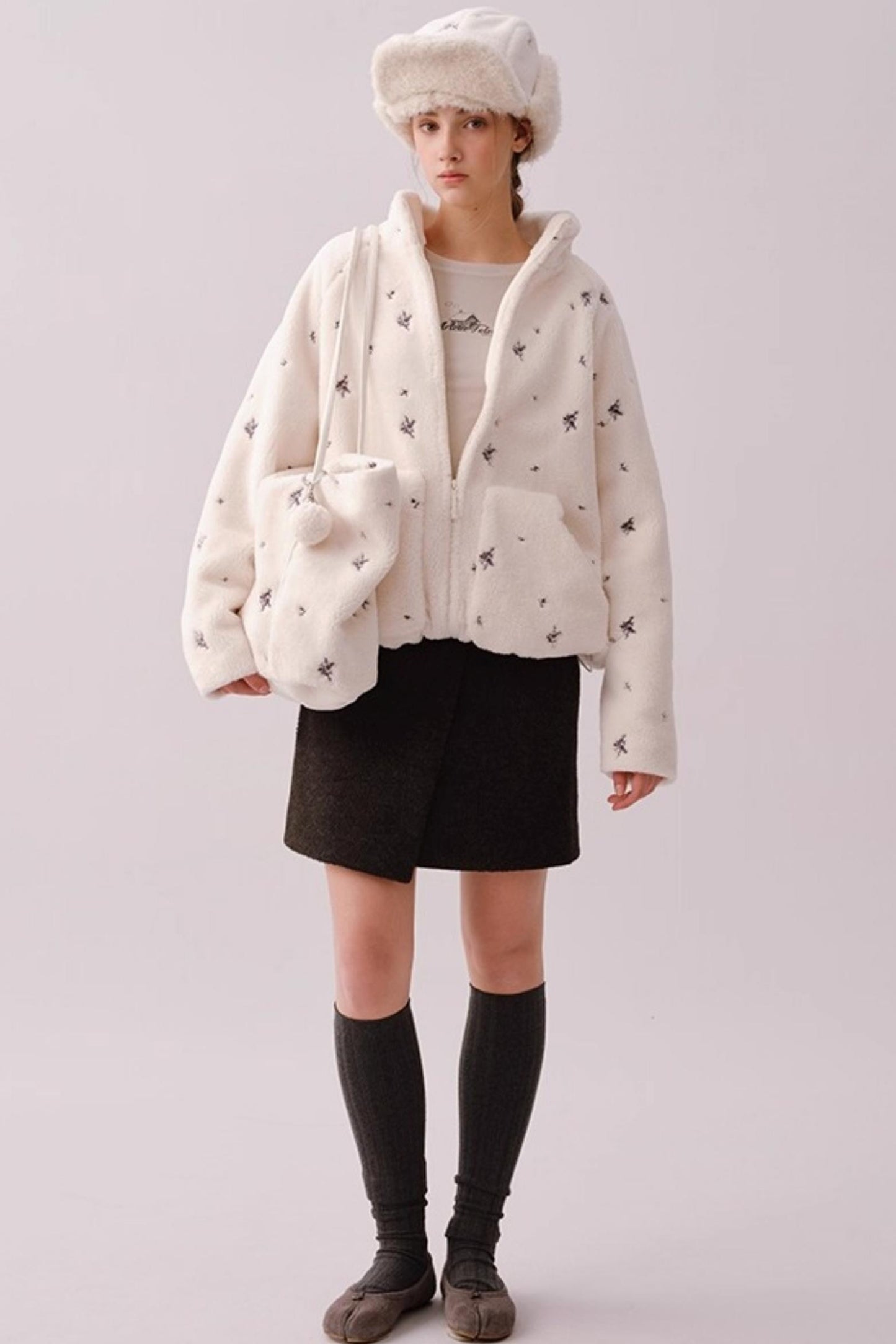 Heavy Wool Diagonal Skirt