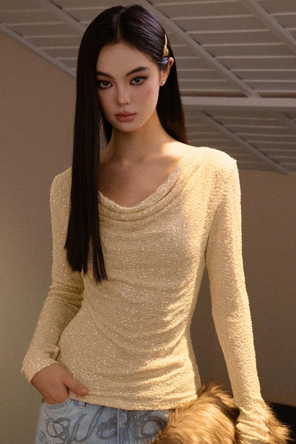 Sequin Scoop Neck Top