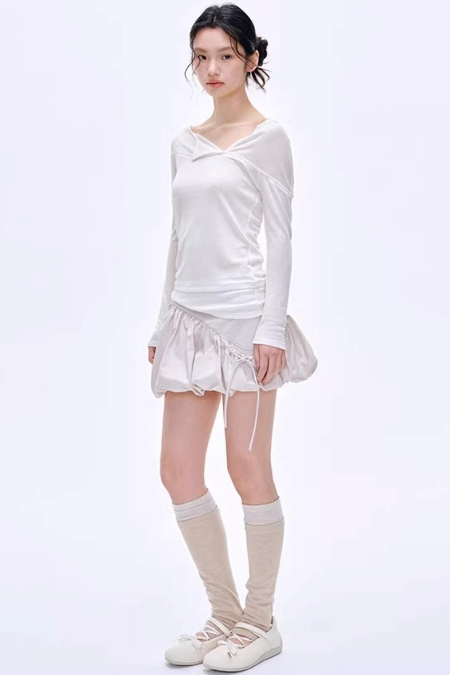 Asymmetrical Wool Blend Blouse