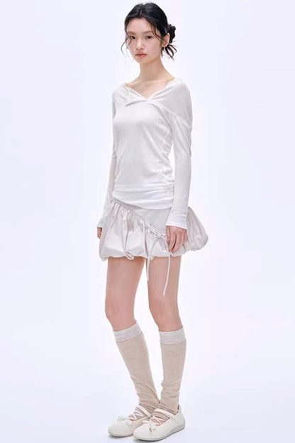 Asymmetrical Wool Blend Blouse