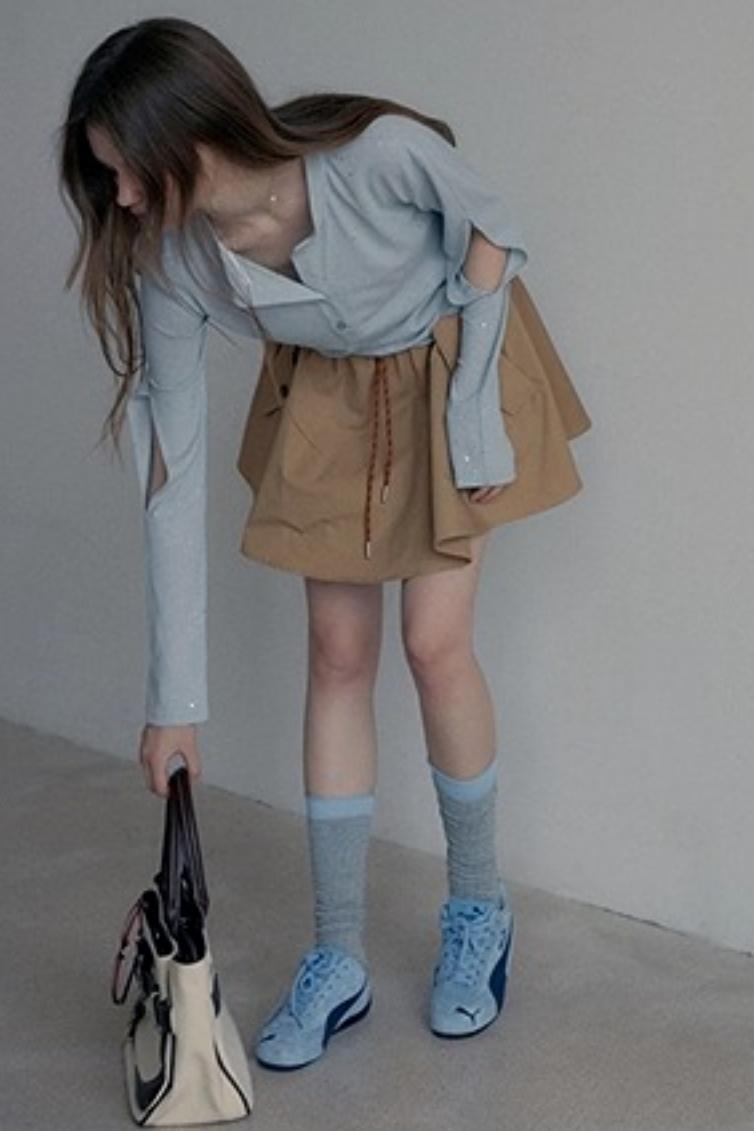 Drawstring A-line Aargo Skirt