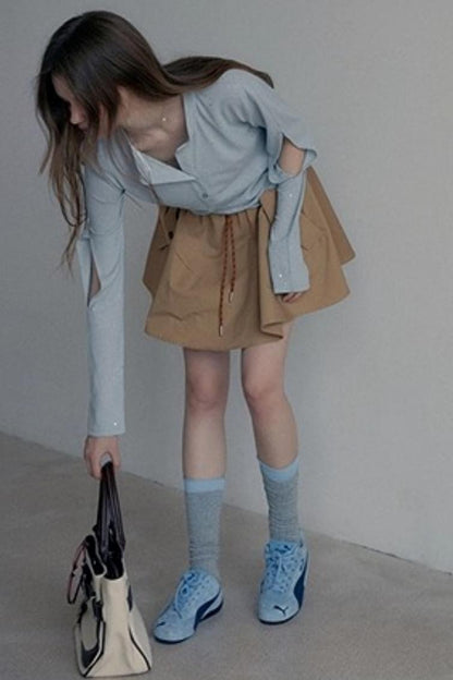 Drawstring A-line Aargo Skirt