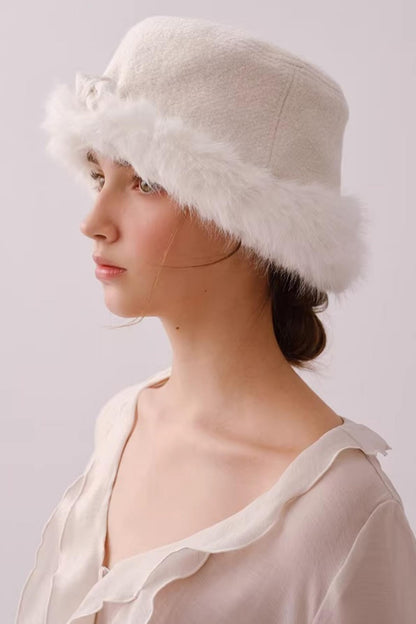 Reversible Faux Fur Beret Hat