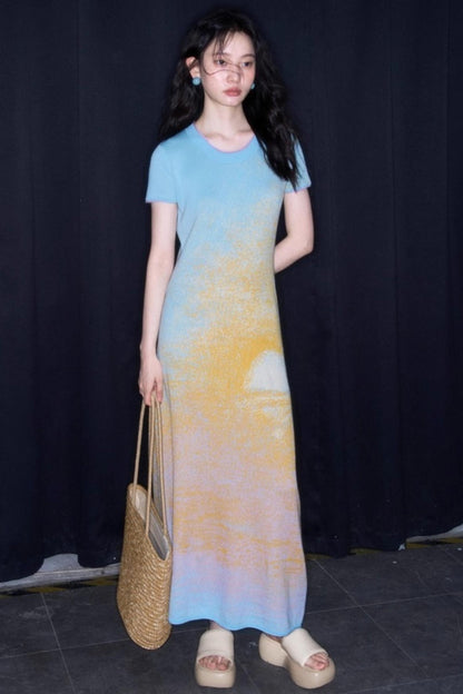 Hand-Painted Knit Dress