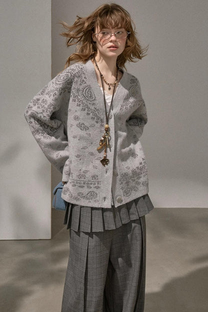 Premium V-Neck Knit Cardigan