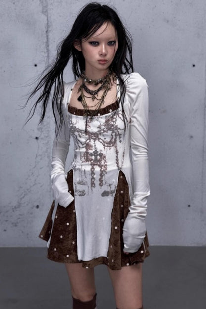 Baroque Velvet Plaid Dress