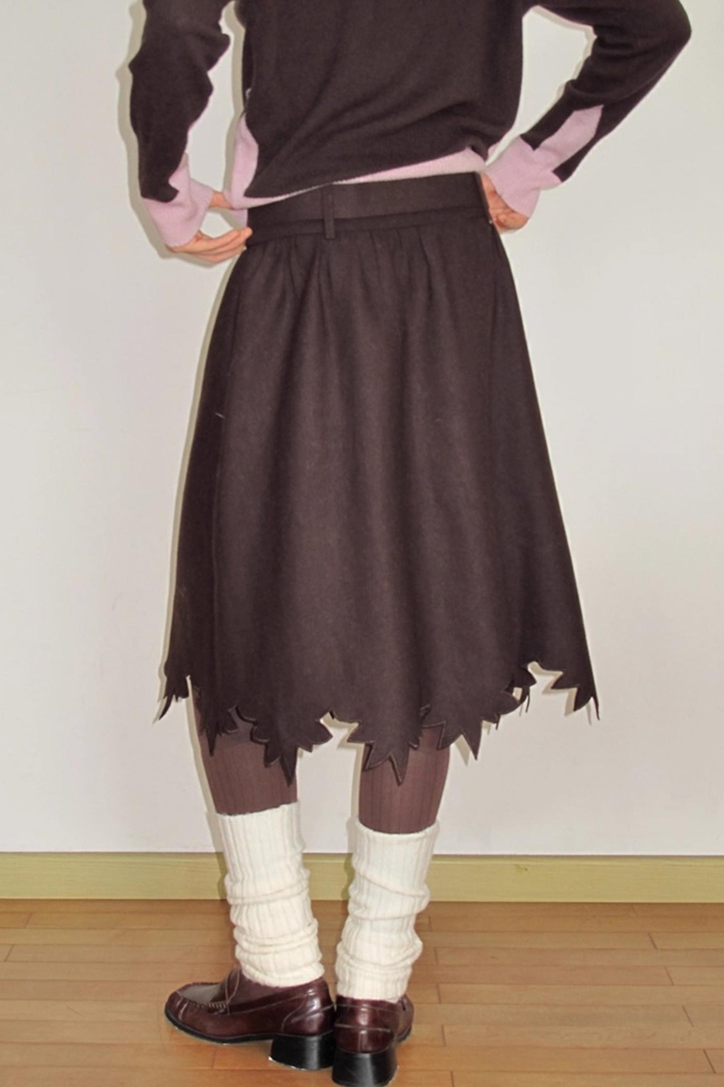 Wooden Tone Wool Skirt